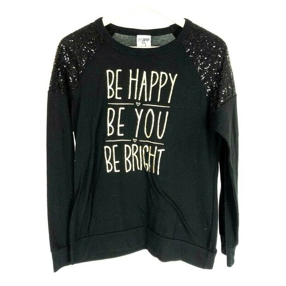 (T3-02) Jerry Leigh Juniors Large Black Sweatshirt - Picture 1 of 6